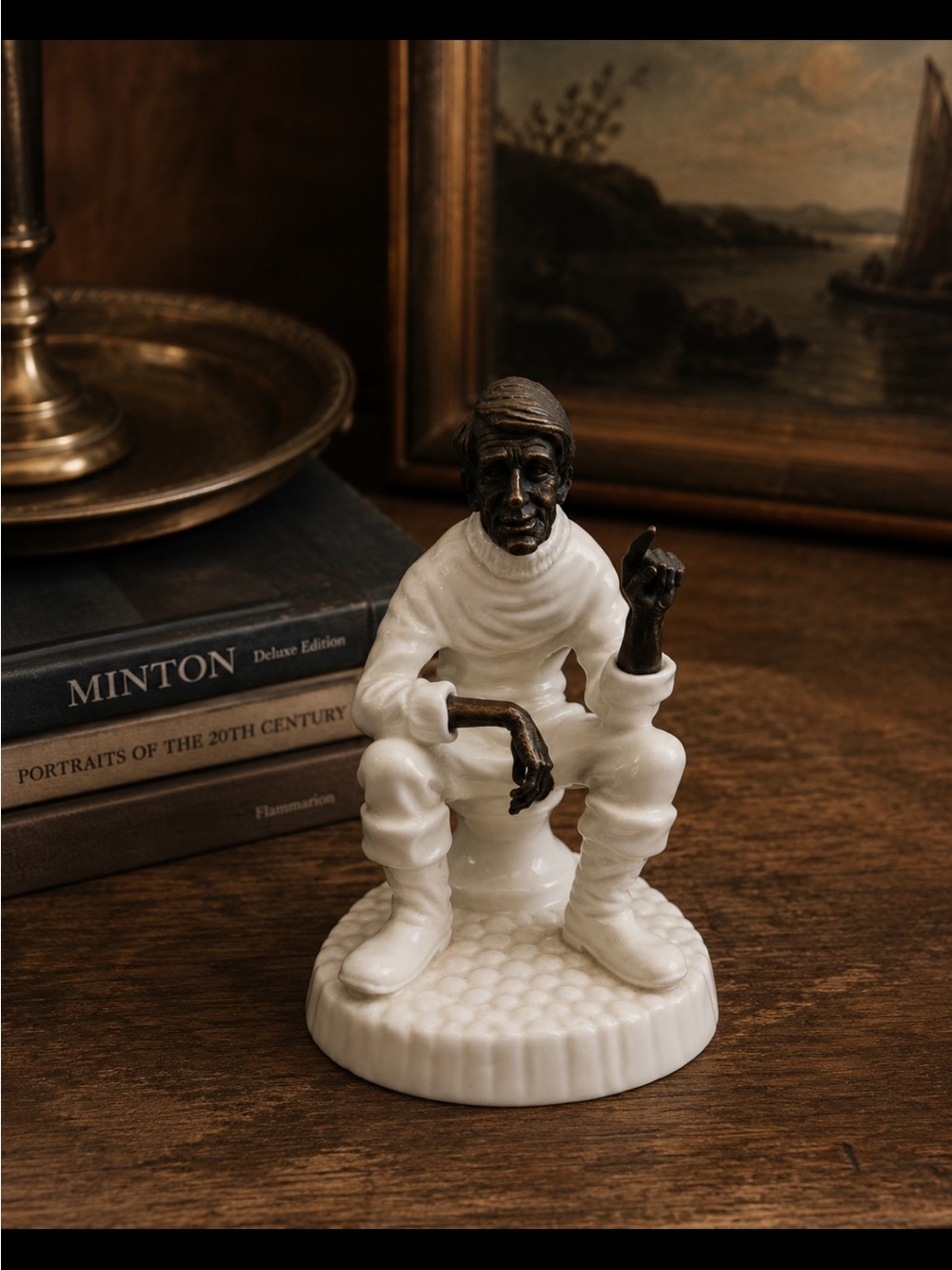VNT 1987 Minton Travellers Tales Fine Bone China Seated Man Figurine~ England